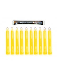 Cyalume Military Grade Yellow Glow Sticks - Premium Bright 6” Chemlight Emergency Glow Sticks With 8 Hour Duration (Bulk Pack Of 10 Chem Lights)