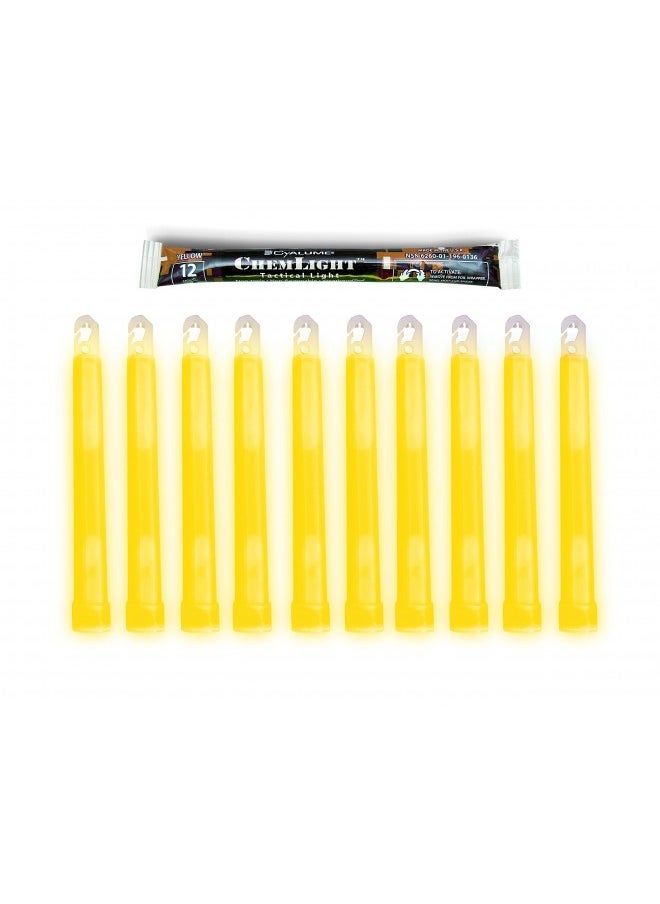 Cyalume - Cyalume Military Grade Yellow Glow Sticks - Premium Bright 6” Chemlight Emergency Glow Sticks With 8 Hour Duration (Bulk Pack Of 10 Chem Lights) - Image 1