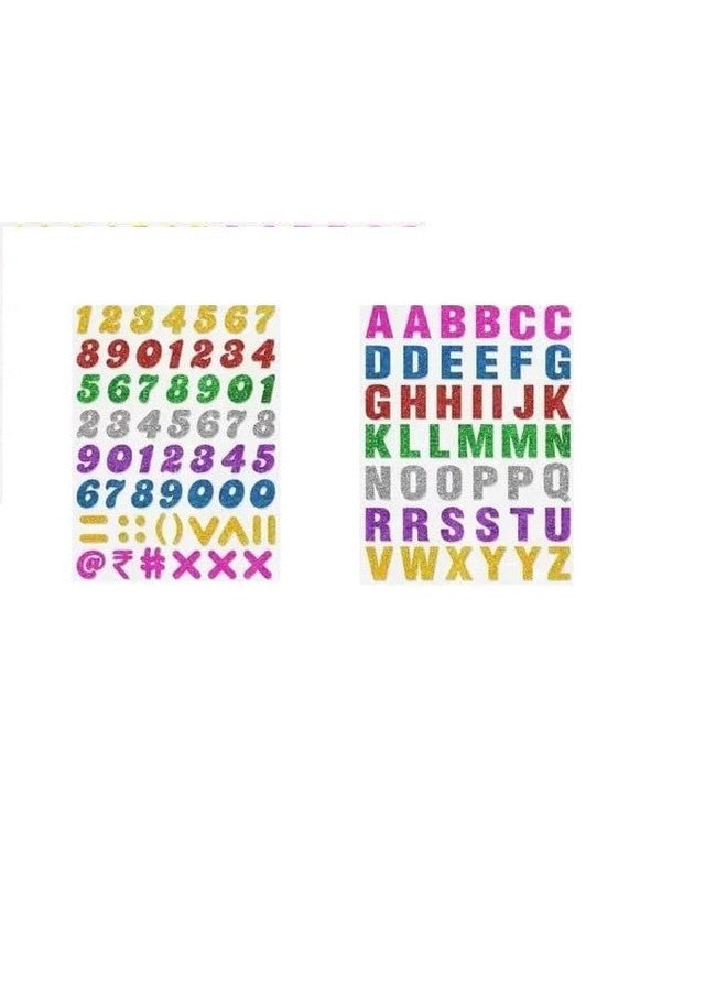 ECLET EcletSparkle Numbers and Alphabet Designed Glitter Stickers Used for Making Scrap Book and Projects