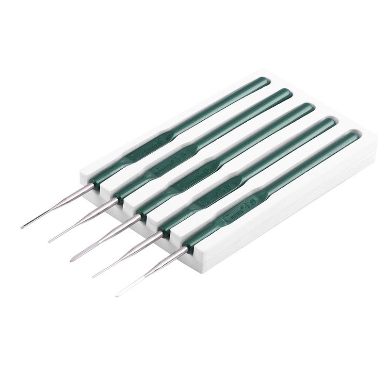 Aramox Socket Pin Removal Tool 5pcs, steel Automotive Wiring Harness Terminal Socket Plug Pin Removal Dismount Tool Kit 0.8/1.0/1.3/1.5mm Pin - Image 1