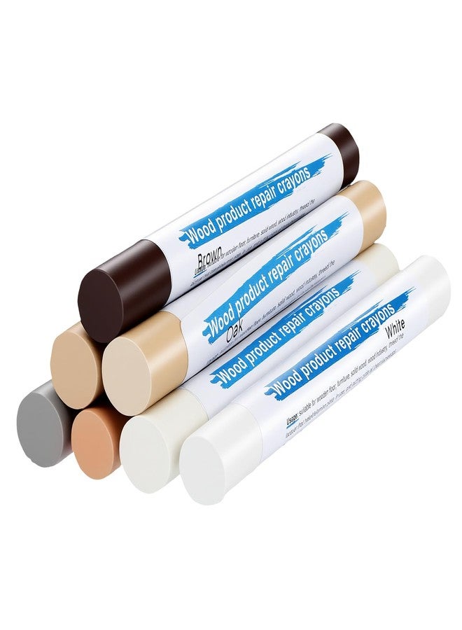 Sibba 7Pcs Wood Filler Sticks, Wood Repair Wax Crayons, Furniture Scratch Repair Sticks, Quick Fix Touch Up for Scratches, Cracks and Holes on Furniture, Floors, Cabinets - Image 1