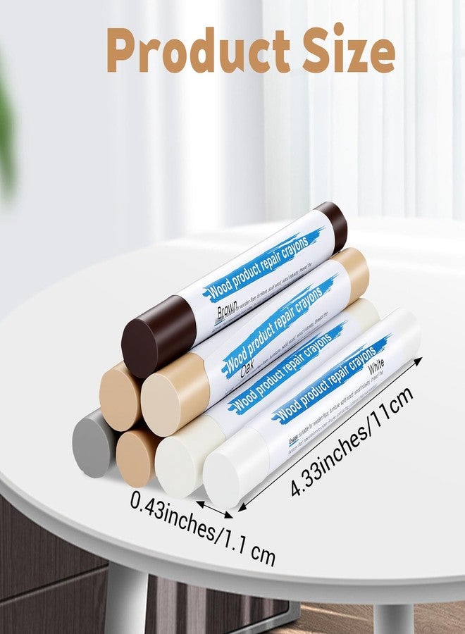 Sibba 7Pcs Wood Filler Sticks, Wood Repair Wax Crayons, Furniture Scratch Repair Sticks, Quick Fix Touch Up for Scratches, Cracks and Holes on Furniture, Floors, Cabinets - Image 2