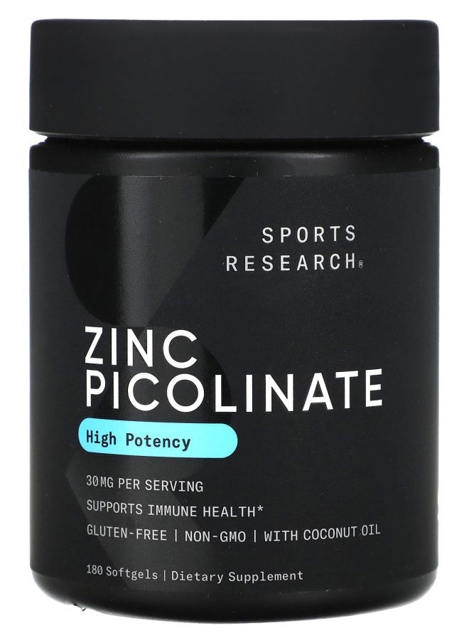 SPORTS RESEARCH Zinc Picolinate High Potency 30 mg 180 Softgels 
