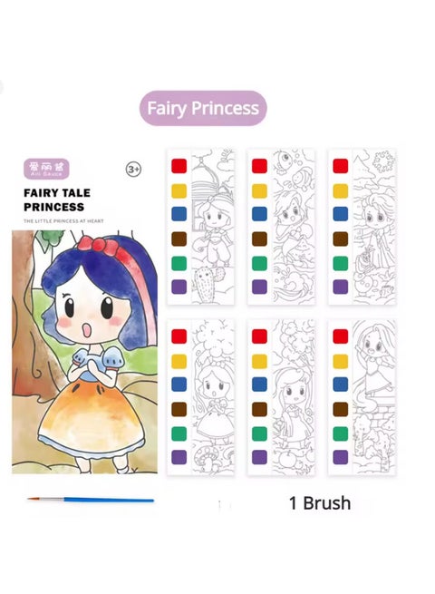 Fairy Tale Princess Coloring Book: Fun and creativity on every page! Let your little one live the fairy tale atmosphere and color the most beautiful princesses with the "Fairy Tale Princess" book! The book contains 12 watercolor coloring pages, and each page is equipped with built-in watercolors - all you need is a brush and water. Suitable for ages 3 and up. Safe and easy to use. Develops creativity and imagination. Lightweight and easy to carry anywhere.