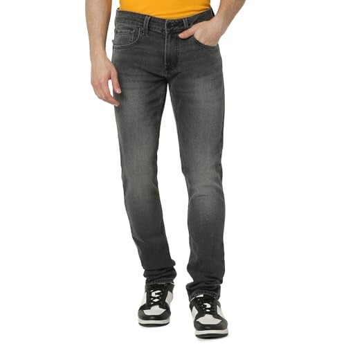 Spykar Men's Skinny Fit Low-Rise Casual Jeans Grey - Image 1