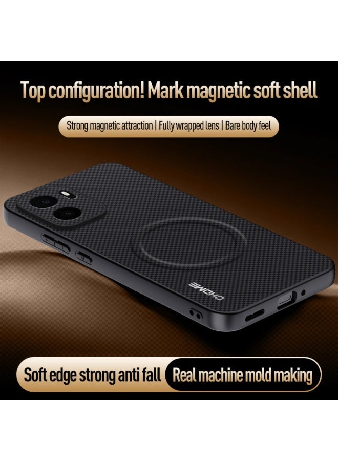 جراب OnePlus Ace 6 Ultra بتصميم Weave Pattern وخامة PU Leather مع دعم الحوامل المغناطيسية وحواف TPU ناعمة وحماية مرتفعة للكاميرا – أسود - Image 5