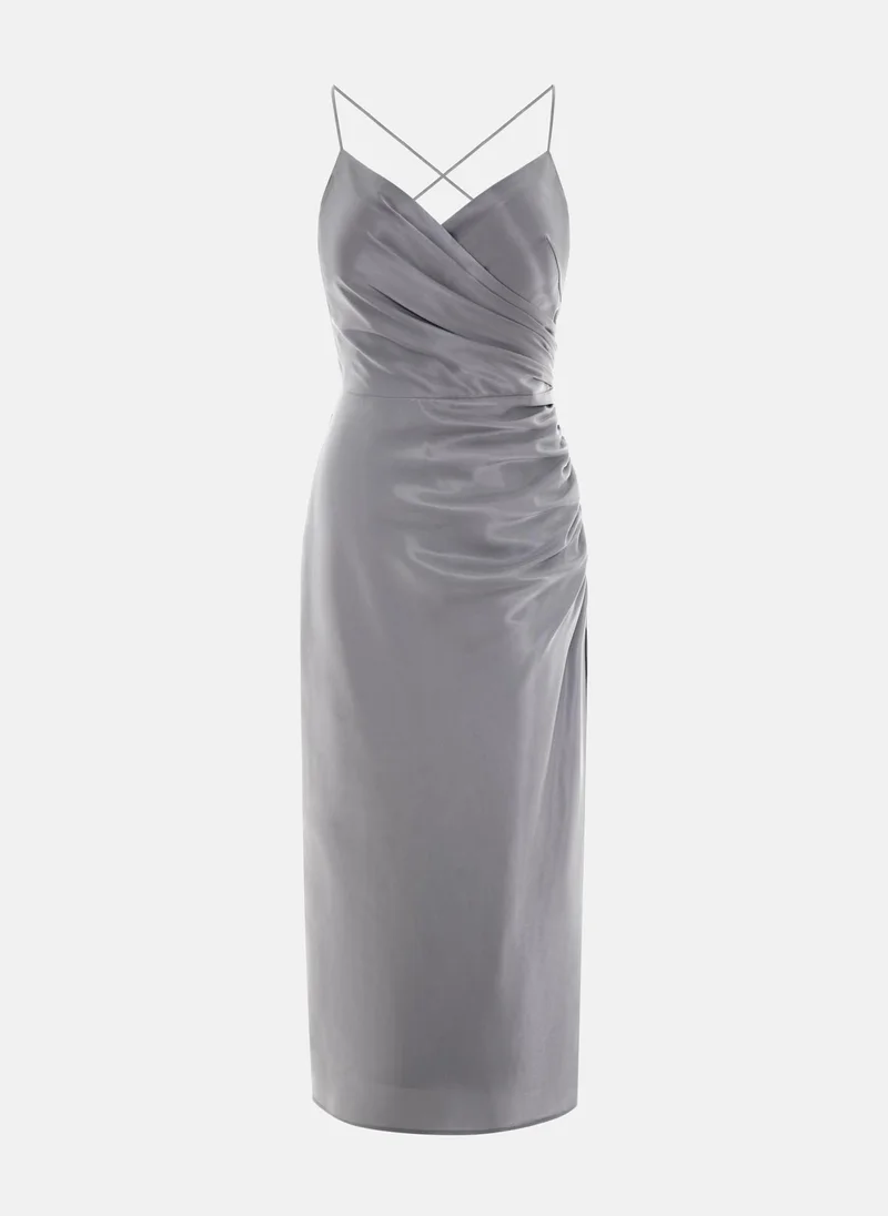 Lichi Draped wrap-effect midi dress