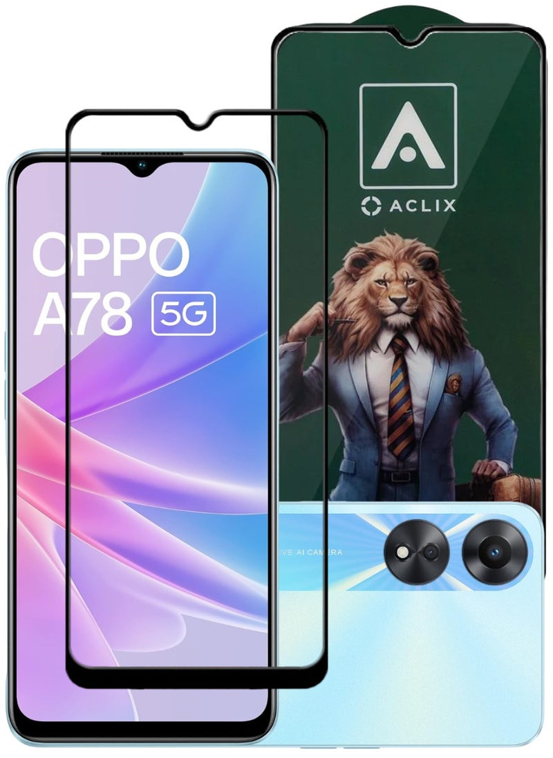 ACLIX Antistatic ESD Dustproof Premium Quality High Definition Tempered Glass Screen Protector Designed For Oppo A78 - Image 1