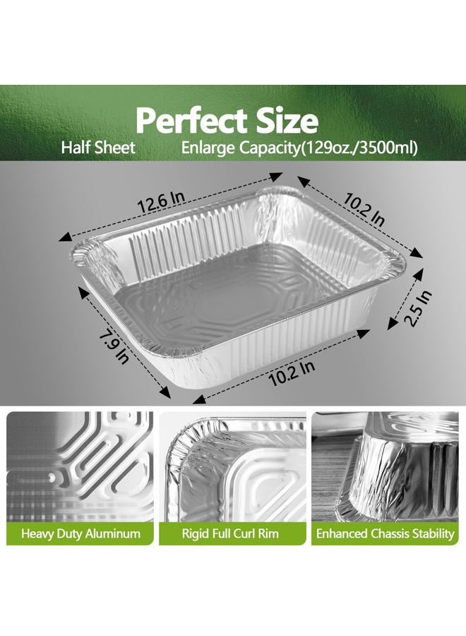 Demiwise Thickened 10 Pack Aluminum Pans, 9x13 Aluminum Foil Pans Disposable, Heavy Duty Half Size Steam Table Foil Baking Tray for Cooking, Baking, Roasting & Chafing, Carton Packaging - Image 3