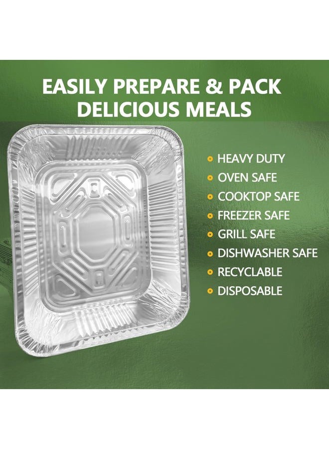 Demiwise Thickened 10 Pack Aluminum Pans, 9x13 Aluminum Foil Pans Disposable, Heavy Duty Half Size Steam Table Foil Baking Tray for Cooking, Baking, Roasting & Chafing, Carton Packaging - Image 5