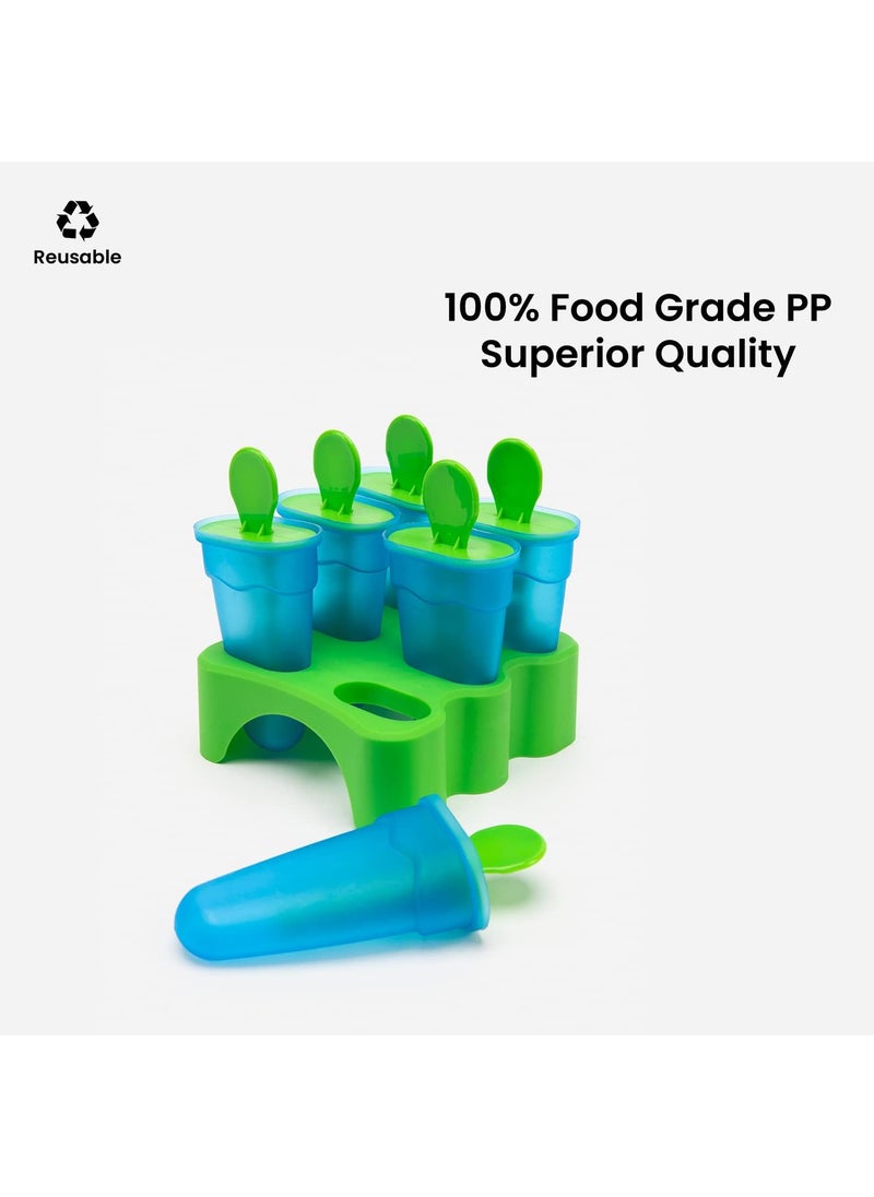 Kesariya Enterprise Kesariya Enterprise 6 Pcs Dango Mould 100 Food Grade Homemade Reusable Ice Pop Makers Pepsi Maker for Kulfi Candy Ice Lolly Mold for Children kulti ice Cream Summer kon Dessert  - Image 2