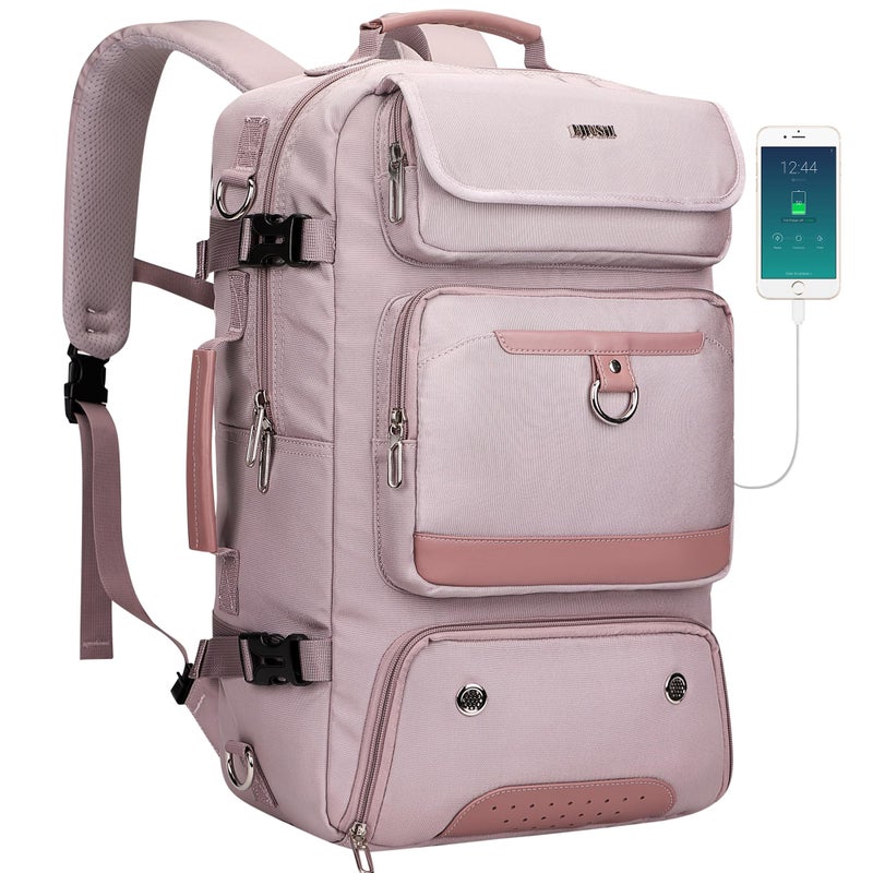 PIJUSHI Carry on Travel Backpack for Women Convertible Duffel Bag Backpack Large Luggage Rucksack Fit 16 Inch LaptopPE039 Light Purple - Image 2
