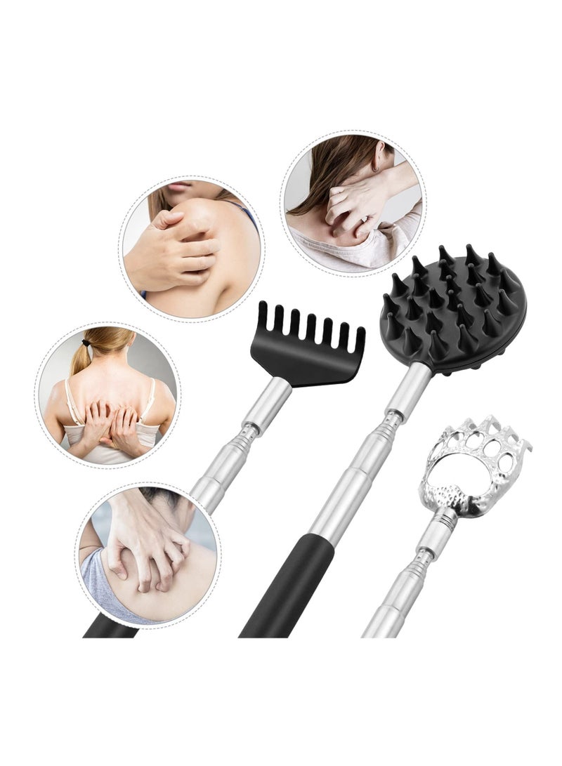 NIBEMINENT SYOSI Telescoping Back Scratcher with 3Pcs Detachable Scratching Heads, Extendable Backcratchers - Image 4