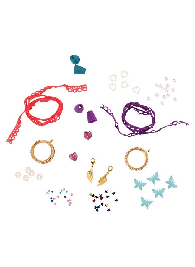 Craftabelle - Living Lockets Creation Kit Locket Making Kit 85Pc Necklace Set With Charms And Beads Diy Jewelry Kits For Kids 8 Years + - Image 1