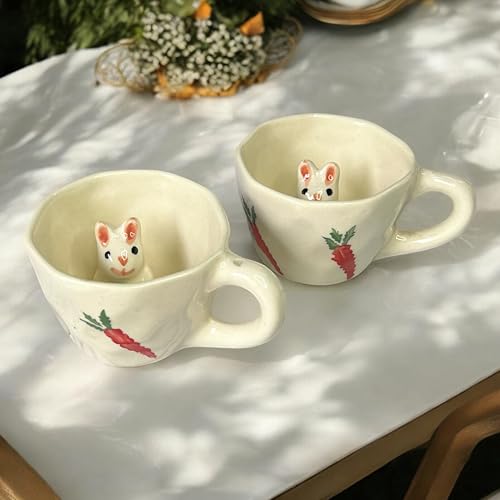 BACKKSPACE RETAIL 3D Animal Coffee Mug Comes with A Cute Rabbit Inside | Creative Morning Animal Cup for Hot and Cold Tea Milk Coffee | Perfect for Kids Decorations Best Office Cup (Ceramic), 350 ML - Image 3