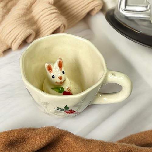 BACKKSPACE RETAIL 3D Animal Coffee Mug Comes with A Cute Rabbit Inside | Creative Morning Animal Cup for Hot and Cold Tea Milk Coffee | Perfect for Kids Decorations Best Office Cup (Ceramic), 350 ML - Image 1
