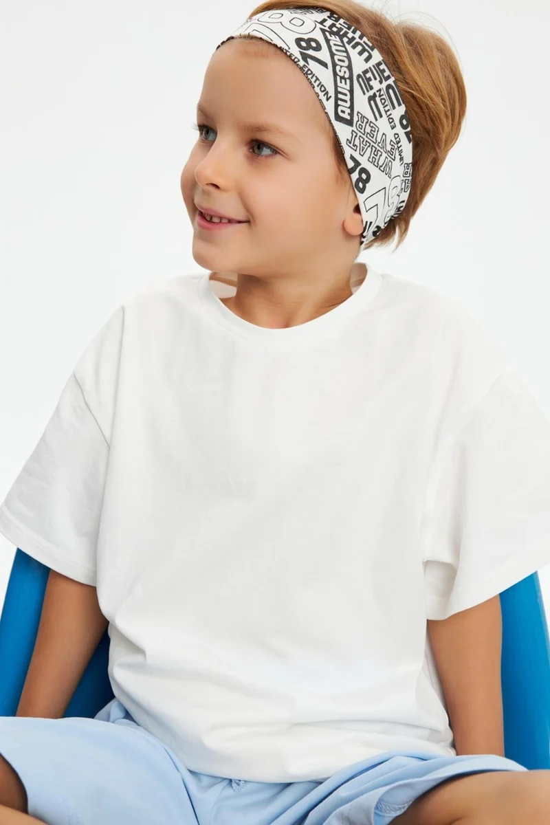 بيبيجيز White Men's Cotton Combed Non-Slip Anti-Sweat Flexible Hair Band