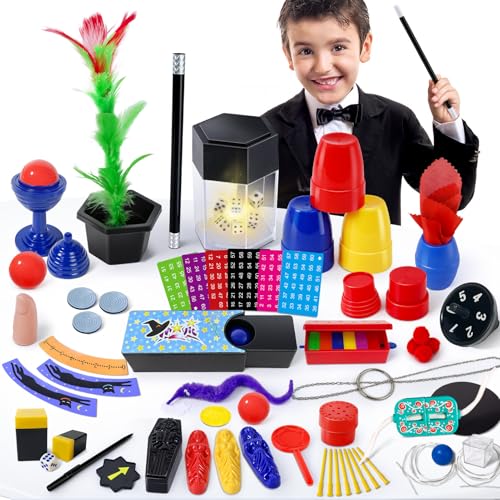 PATIFEED Magic Kit 60 Magic Tricks for Kids Age 68 Magic Set with Instructions Gift Toys for Kids Ages 6 7 8 9 10 11 12 Year Old - Image 1