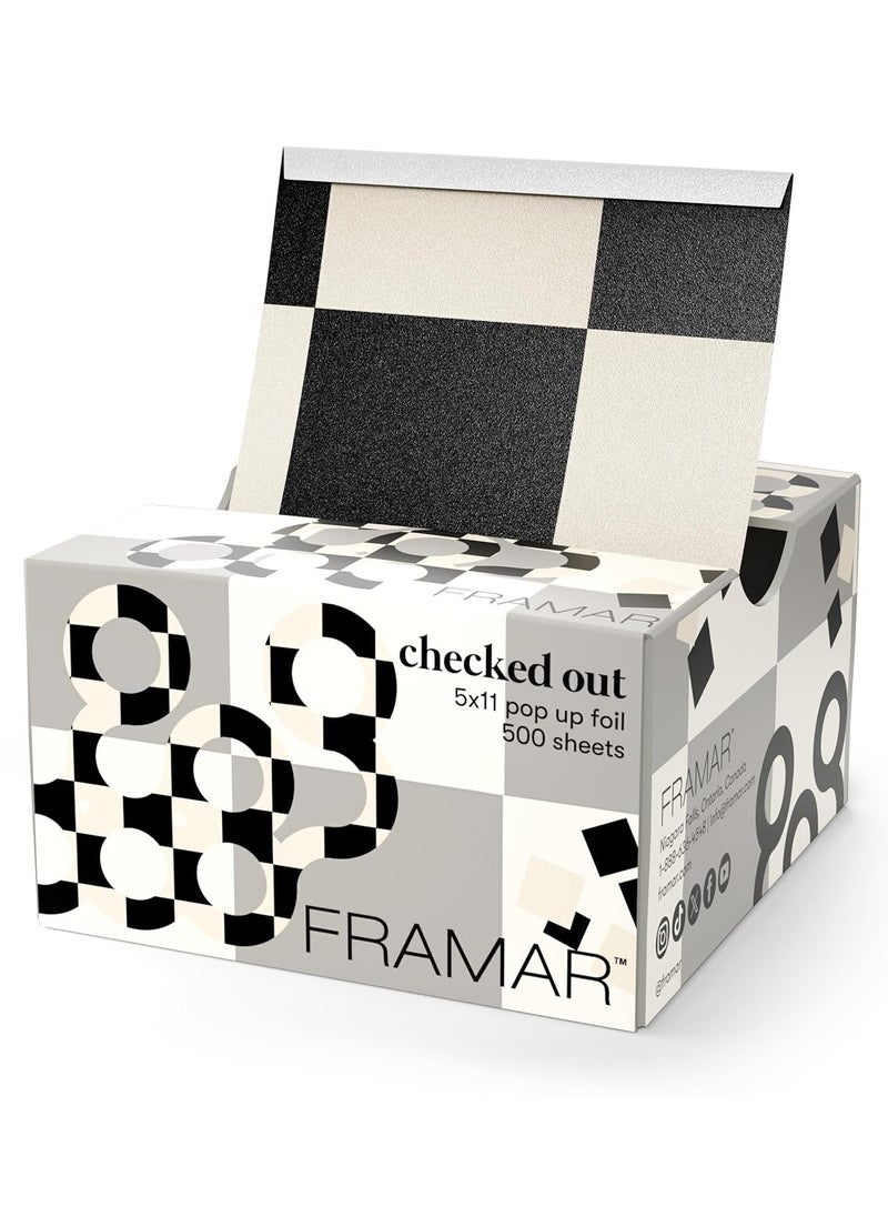 framar FRAMAR Checked Out Hair Foil – Hair Foils For Highlighting, Pop Up Foil For Hair Highlighting, Salon Foils For Hair Highlighting Kit, Long Hair Foils For Bleach, Salon Foils For Hair Stylist – 500  - Image 1
