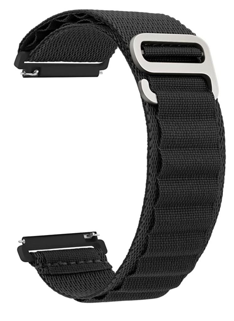 Generic Alpine Loop 22mm Compatible With Xiaomi Amazfit GTR 4/ GT R2 / GTR2E , Durable Sport Nylon Strap With Titanium G Hook  Black  - Image 1