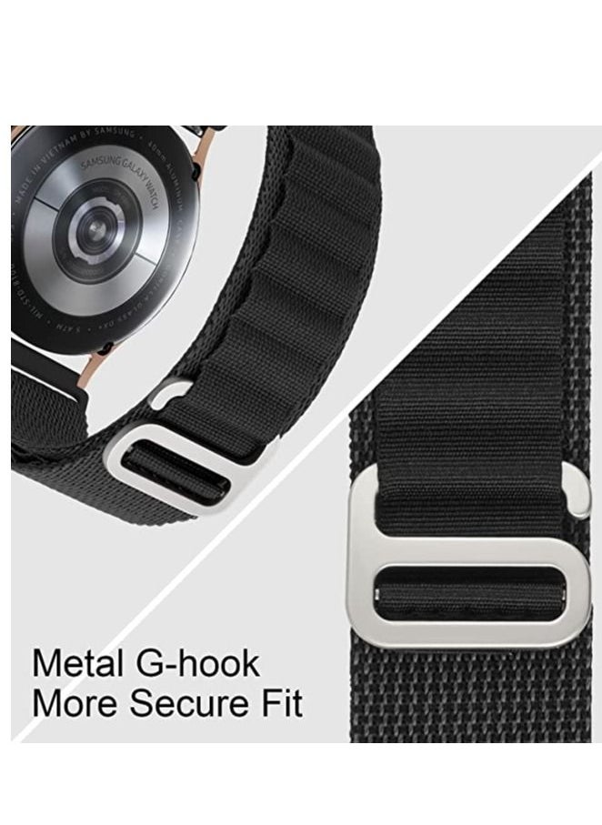 Generic Alpine Loop 22mm Compatible With Xiaomi Amazfit GTR 4/ GT R2 / GTR2E , Durable Sport Nylon Strap With Titanium G Hook  Black  - Image 4