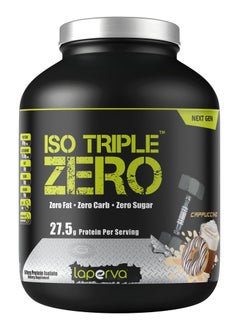 Laperva Iso Triple Zero Next Generation Whey Protein Isolate- Cappuccino, 2 LB - Zero Sugar, Zero Carb, Zero Fat - Rapid Absorption for Muscle Growth and Recovery - Soy-Free, Gluten-Free.