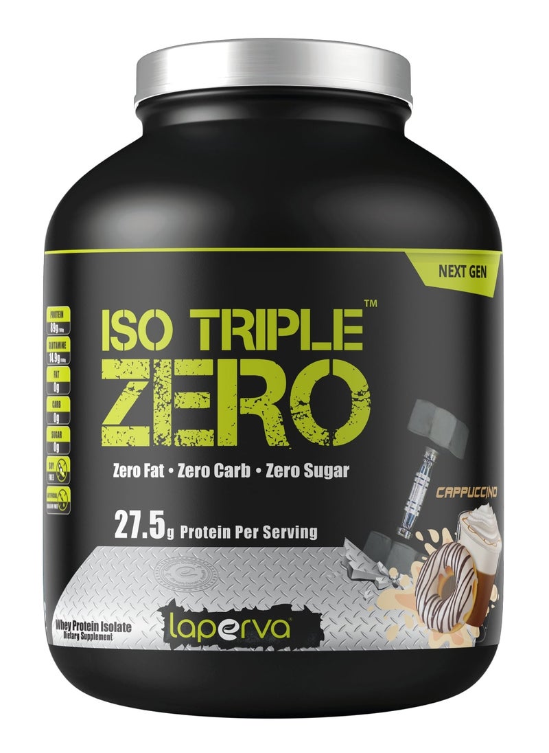 Laperva - Laperva Iso Triple Zero Next Generation Whey Protein Isolate- Cappuccino, 2 LB - Zero Sugar, Zero Carb, Zero Fat - Rapid Absorption for Muscle Growth and Recovery - Soy-Free, Gluten-Free. - Image 1
