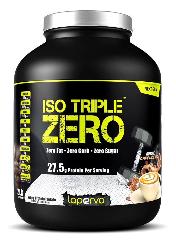 Laperva - Laperva Iso Triple Zero Next Generation Whey Protein Isolate- Cappuccino, 2 LB - Zero Sugar, Zero Carb, Zero Fat - Rapid Absorption for Muscle Growth and Recovery - Soy-Free, Gluten-Free. - Image 1