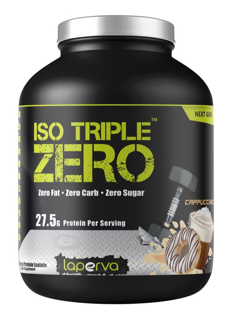Laperva Iso Triple Zero Next Generation Whey Protein Isolate- Cappuccino, 2 LB - Zero Sugar, Zero Carb, Zero Fat - Rapid Absorption for Muscle Growth and Recovery - Soy-Free, Gluten-Free. - Image 1