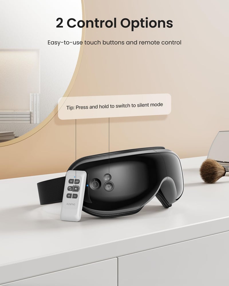 RENPHO Eye Massager Birthday Gifts for Women Men Her Him Eyeris1 Eye Massager with Heat  Remote Compression Sleep Mask for Relax Migraine Relief Reduce Strain Improve Sleep - Image 5
