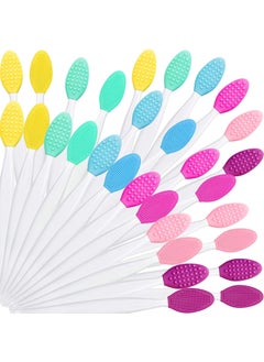 Patelai Silicone Exfoliating Lip Brush Double Sided Silicone Lip Brush Soft Cleaning Exfoliator Beauty Tool for Smoother Skin and Fuller Appearance, 6 Colors 