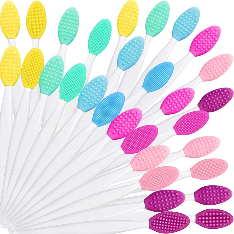 Patelai Silicone Exfoliating Lip Brush Double Sided Silicone Lip Brush Soft Cleaning Exfoliator Beauty Tool for Smoother Skin and Fuller Appearance, 6 Colors