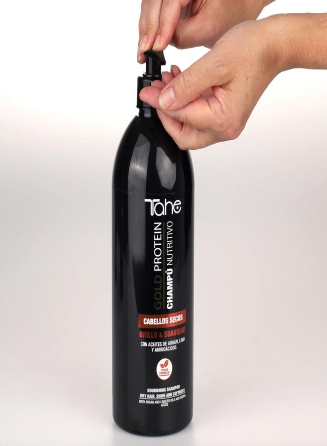 Tahe Gold Protein For Dry Hair Kit - Shampoo 1000ml + Mask 1000ml - Nourishing & Softness - Image 5