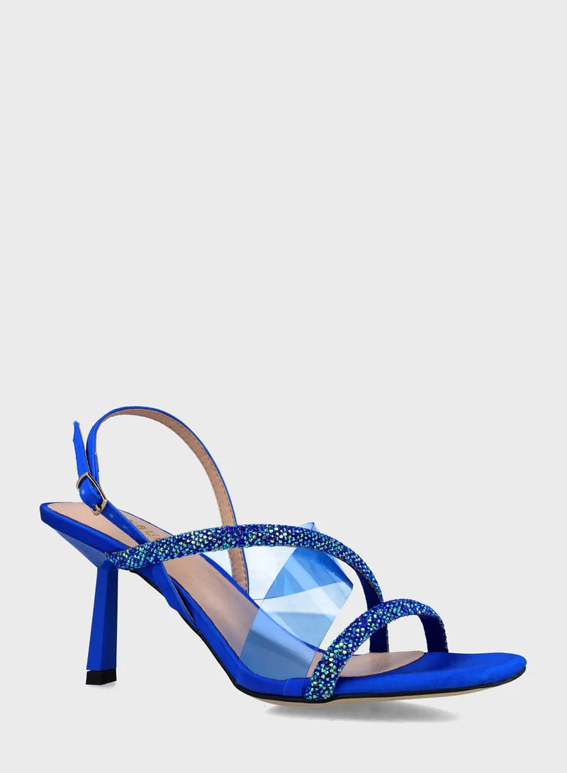 منبور Ankle Strap Mid Heel Sandals