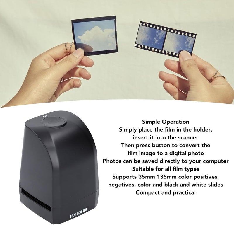 SUNGOOYUE Film Scanner, 35mm Film Slide Scanner with 2400dpi 4800dpi 8MP CMOS Sensor, Converts Negatives Slides to Digital JPEG Photos, Compatible with PC, for Home Office Use - Image 3