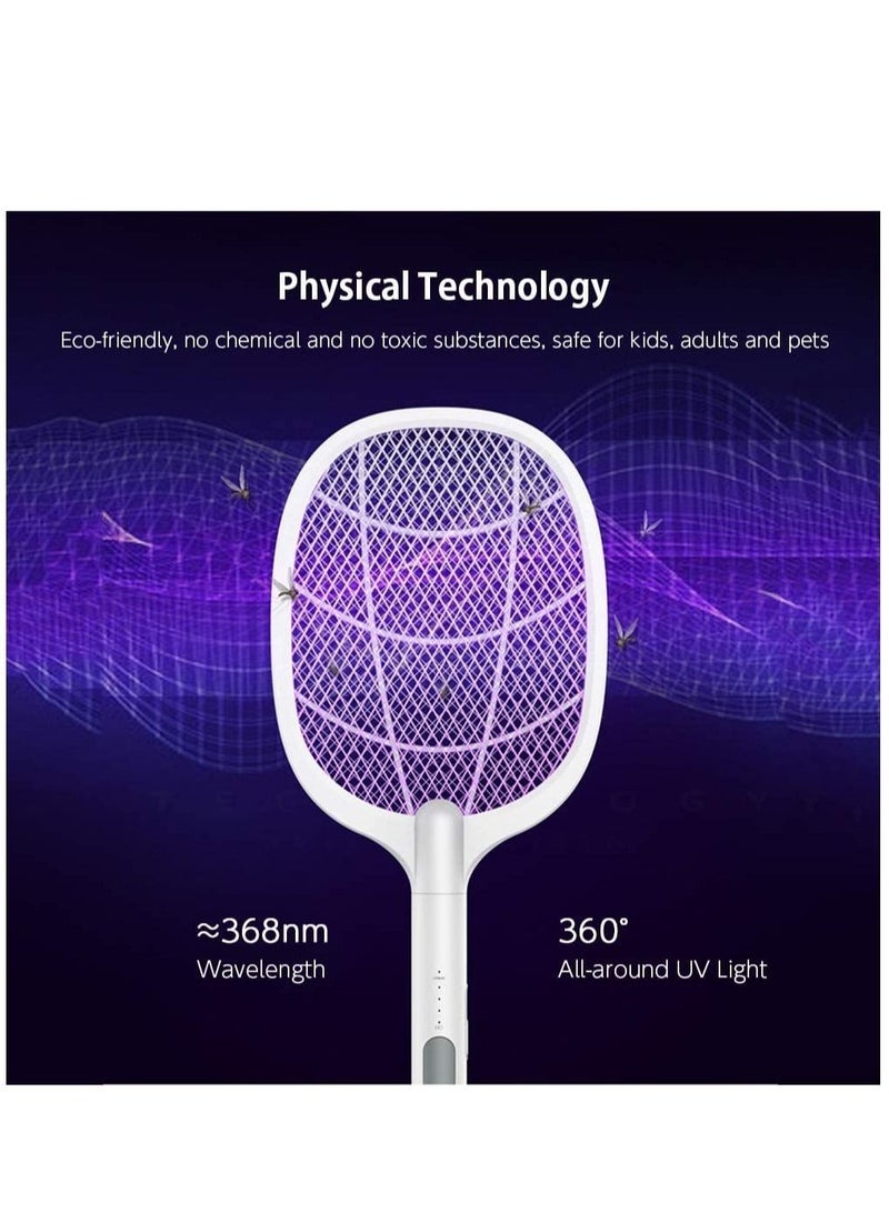 ELTRAZONE Electric Bug Zapper Racket, Mosquito Killer, Fruit Fly Swatter Zap, Two-In-One USB Rechargeable Electronic Swatter Pest Control, LED Lighting Lamp, 3 Layer Mesh Safe to Touch - Image 5