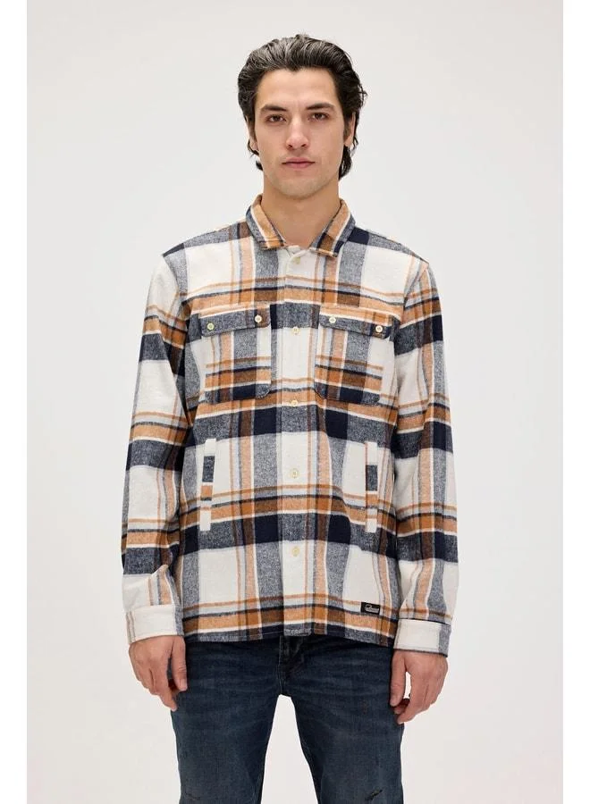 Bad Bear Bernard White Men's Lumberjack Shirt.