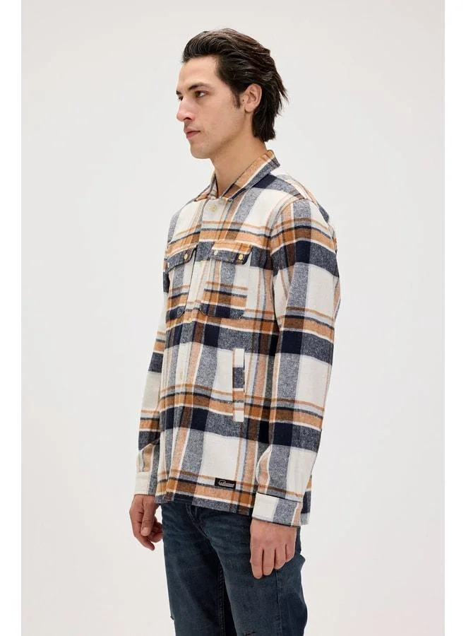 Bad Bear Bernard White Men's Lumberjack Shirt.