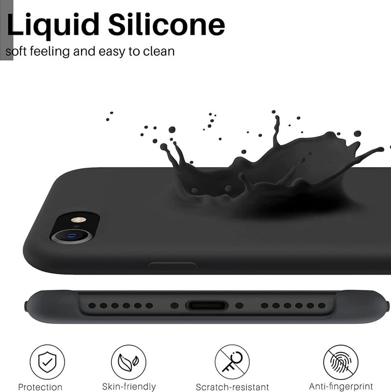 VONZEE Liquid Silicone Soft Back Cover for iPhone 6 Plus & 6s Plus Case, Shockproof Slim Camera & Full Body Protection Non Yellowing Cover with Microfiber Lining & Logo Cut (5.5 Inch) -Black - Image 3