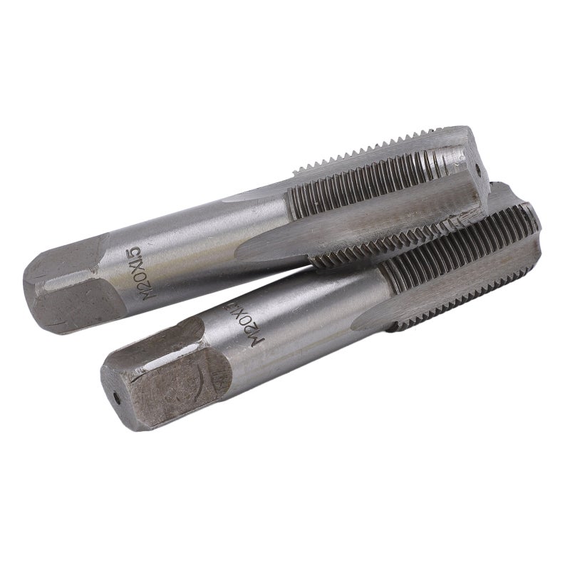 Straight Flute Hand Tap Set: M20x1.5 High Speed Steel Tap - Rapid Chip Removal Precise Threading Tool for General Purpose Metalworking & Blind Hole Tapping - Image 2