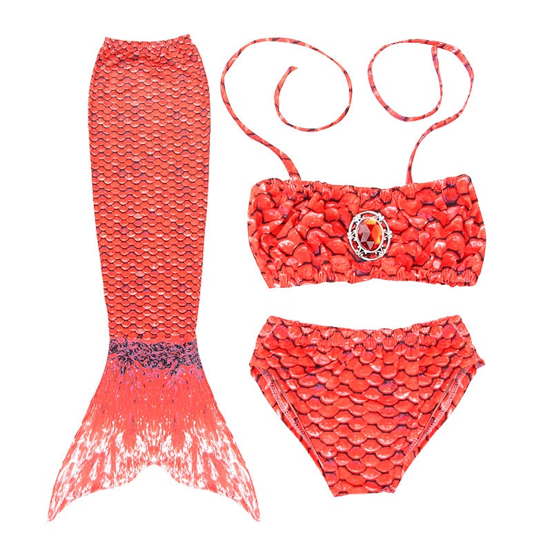 Generic Childrens mermaid swimsuit wholesale tail kids bikini suit girls baby swimming clothes can wear flippers MRY-005-G (skirt underwear bra) 