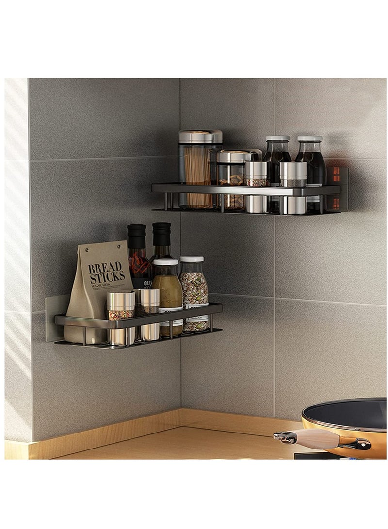 2 Packs Bathroom Shower Shelf,Bathroom Organizer Shower Caddy Shelf,Bathroom Storage Shelf,Wall Shelf,No Drilling wall mounted Shower Shelves Silver - Image 5