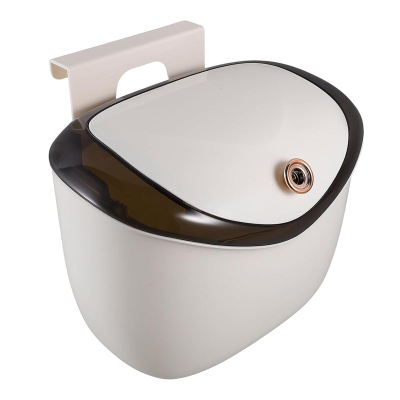 Healeved Small Hanging Kitchen Compost Bin with Lid, Plastic Wall-Mounted Waste Bucket, Cabinet Door Trash Can for Home and Office Organization - Image 1