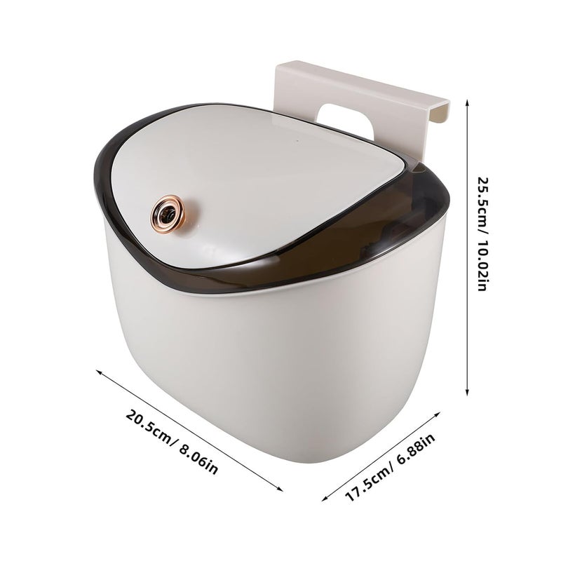 Healeved Small Hanging Kitchen Compost Bin with Lid, Plastic Wall-Mounted Waste Bucket, Cabinet Door Trash Can for Home and Office Organization - Image 2