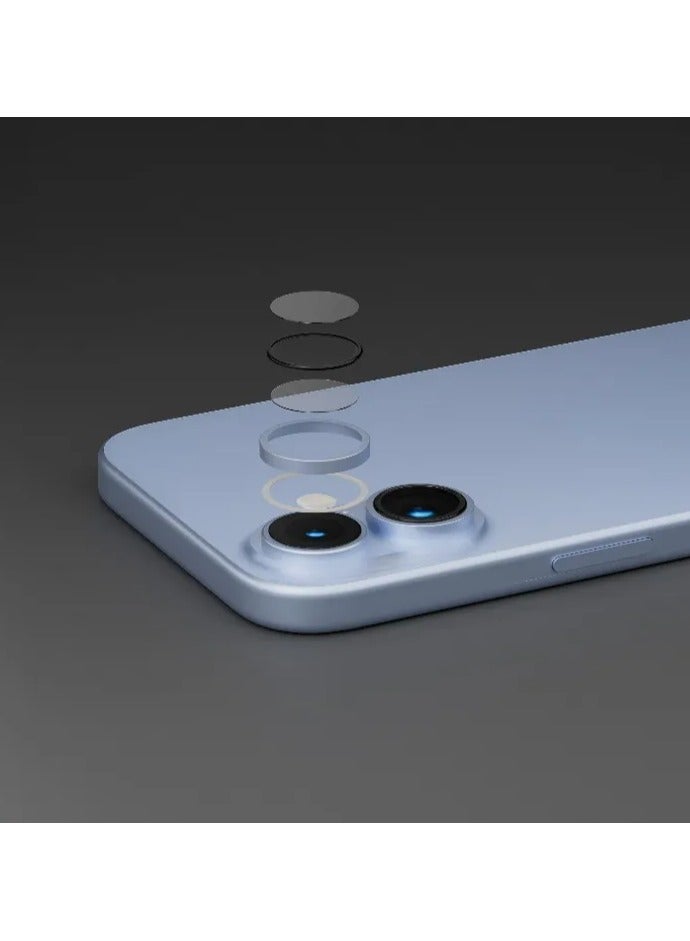ليفيلو واقي عدسة iPhone 17 / واقي عدسة Lucent Duo مع نفاذية 99% / مقاوم للخدش / واقي عدسة مع 2x سبائك التيتانيوم - أزرق فاتح - Image 2