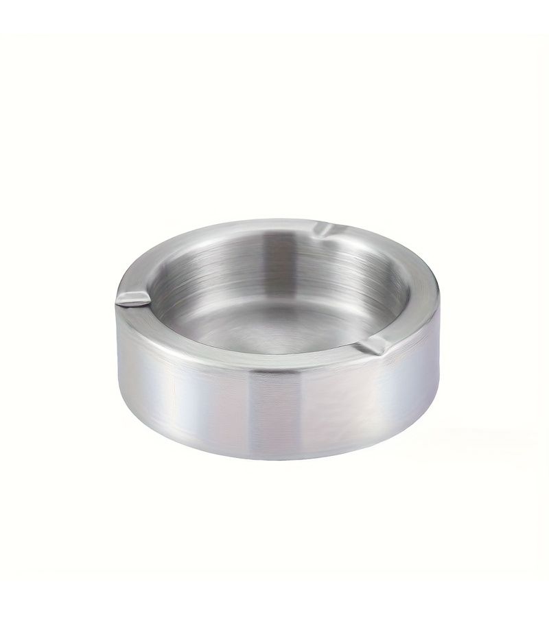 Silvery Custom Laser Engraved Thick Metal Ashtray Durable For Bars Home Hotel Cafe - Image 5