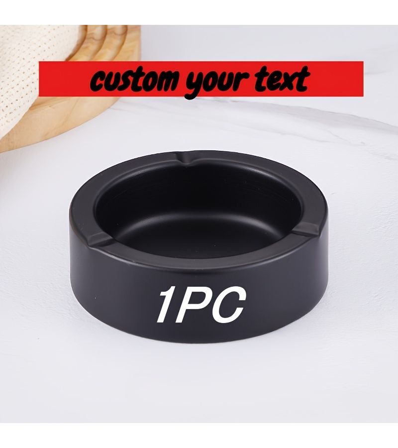 Silvery Custom Laser Engraved Thick Metal Ashtray Durable For Bars Home Hotel Cafe - Image 4