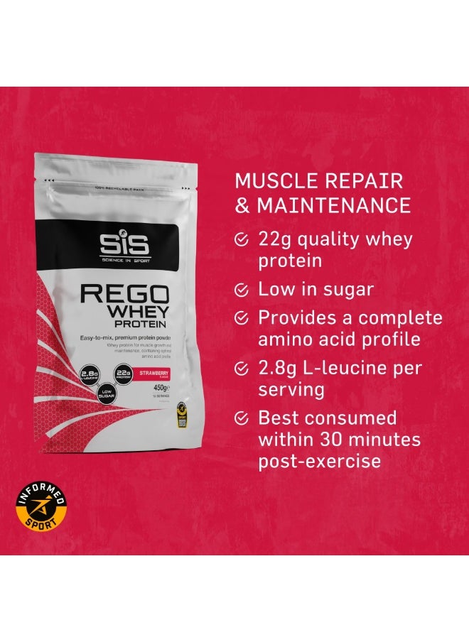 SIS REGO Whey Protein | Easy-to-mix, premium protein powder | Strawberry Flavour, 450g, 15 Servings  - Image 3