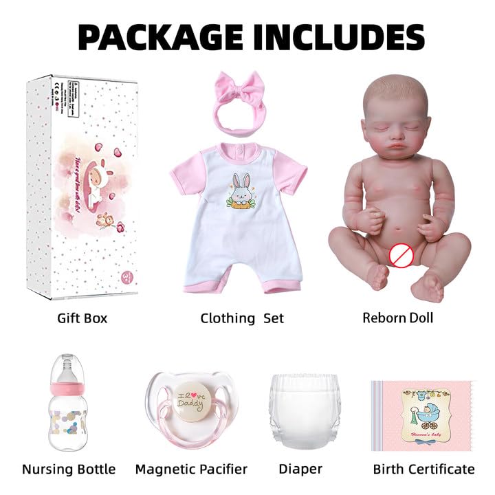 KSBD Realistic Reborn Baby Girl- 20 inch Full Vinyl Lifelike Newborn Baby Dolls, Realistic Real Life Baby Dolls Gift Set for Kids Age 3 + - Image 5