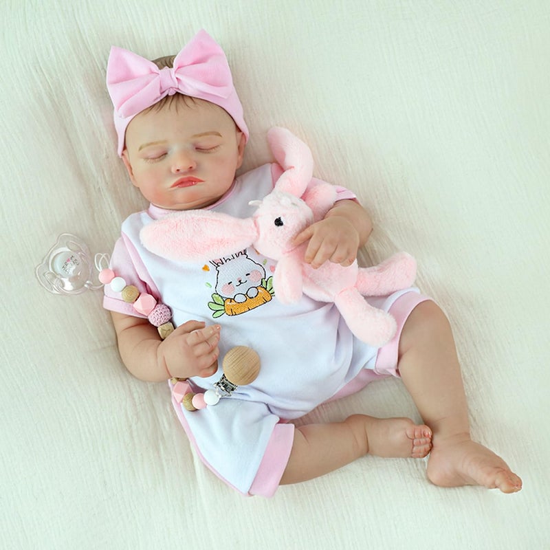 KSBD Realistic Reborn Baby Girl- 20 inch Full Vinyl Lifelike Newborn Baby Dolls, Realistic Real Life Baby Dolls Gift Set for Kids Age 3 + - Image 1